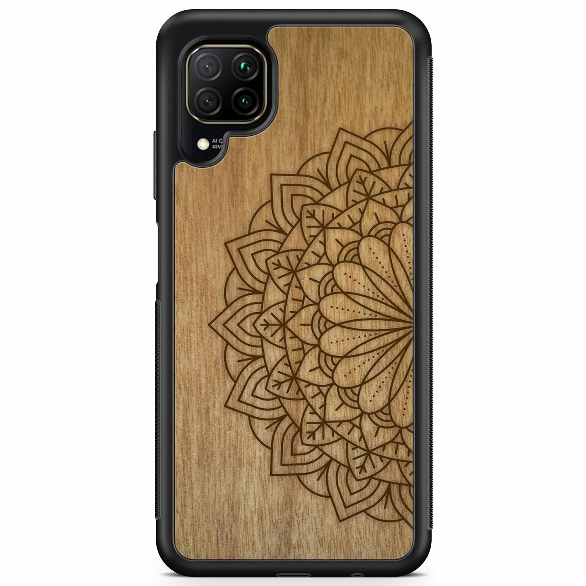 Engraved Mandala Wood Phone Case Huawei P40 Lite