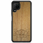 Engraved Lotus Wood Phone Case Huawei P40 Lite