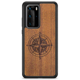 Compass Wood Phone Case Huawei P40 Pro