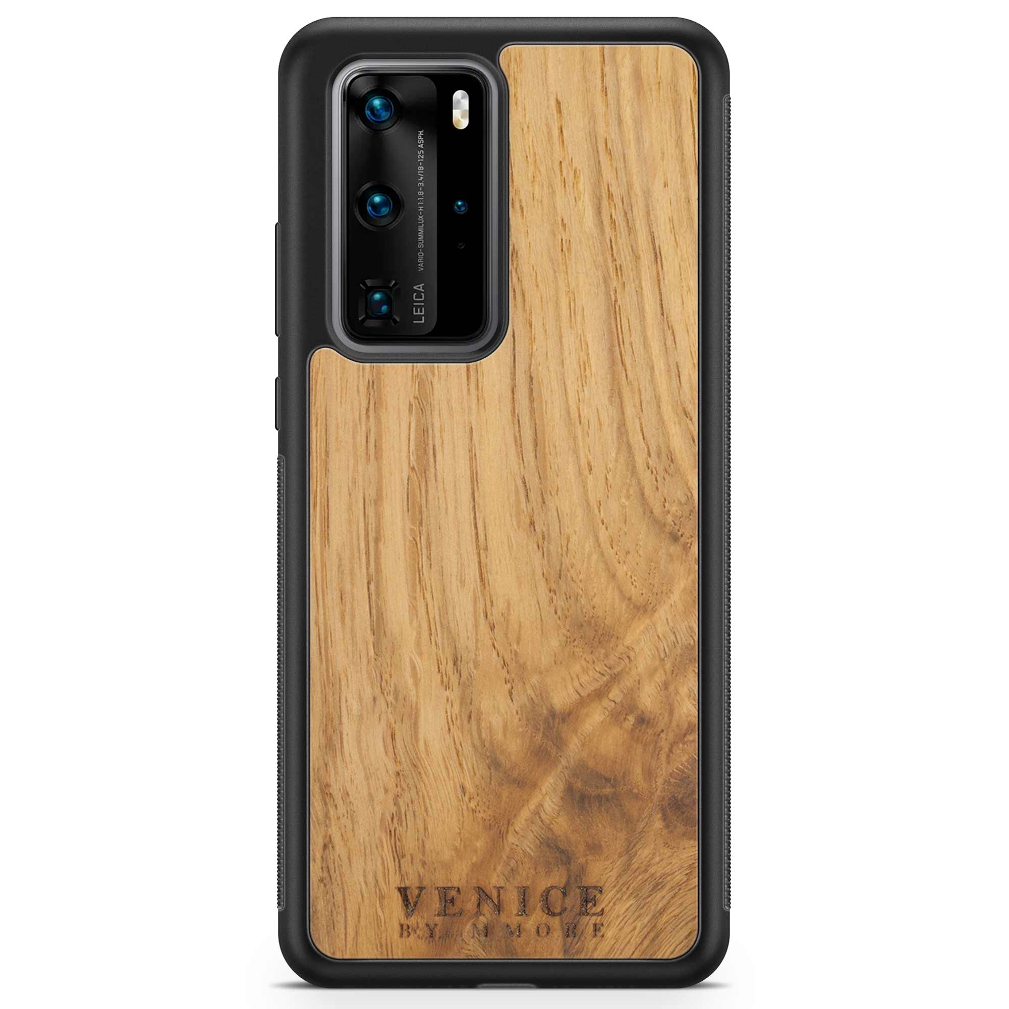 Coque de téléphone en bois avec lettrage de Venise Huawei P40 Pro