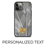 Personalized Skeleton Leaves Custom Heart Text Case