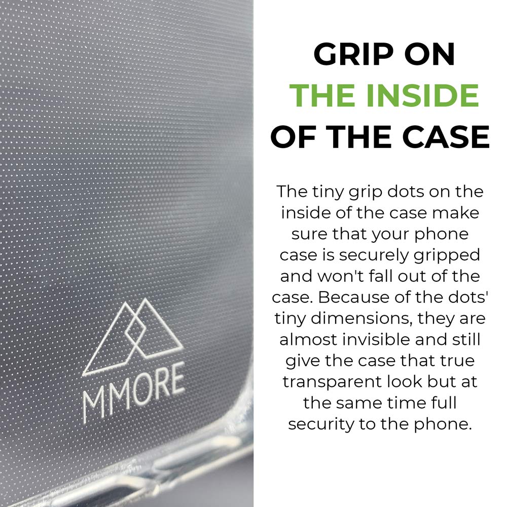 Additional grip dots on the inside of the phone case
