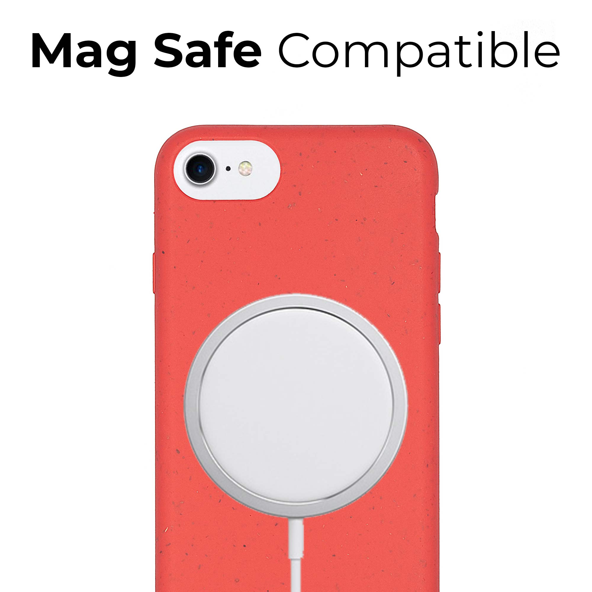Wireless Charging Red Biodegradable Phone Case