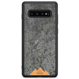 Samsung S10 Black Frame Handyhülle Mountain Stone