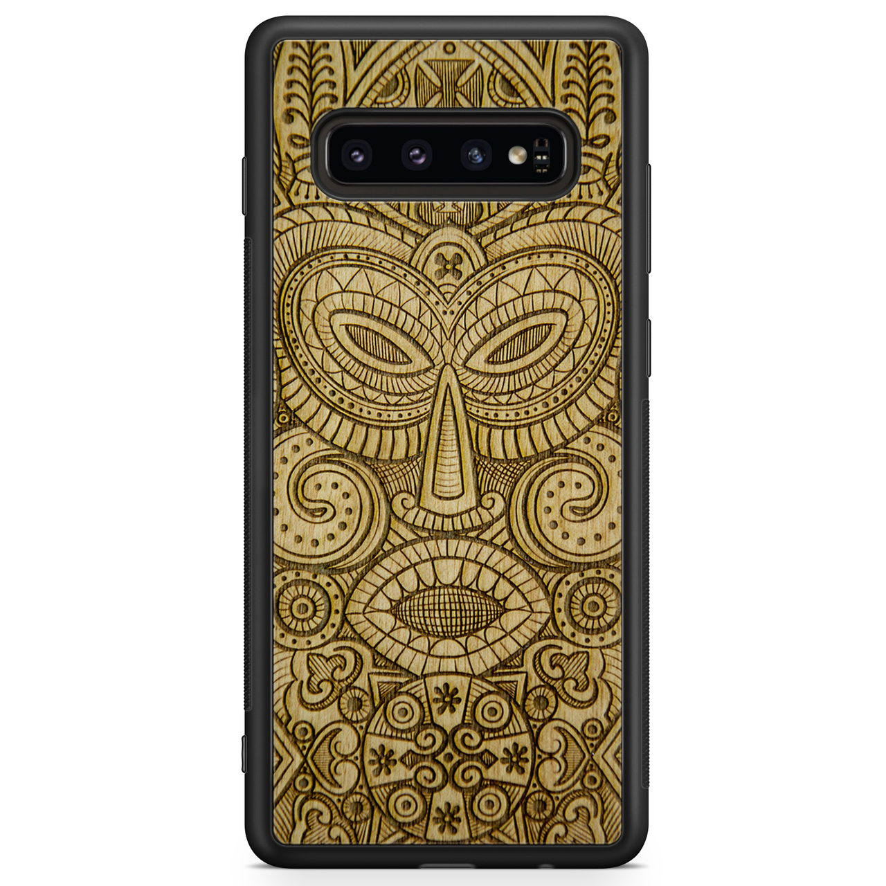 Tribal Mask Samsung S10 Wood Phone Case