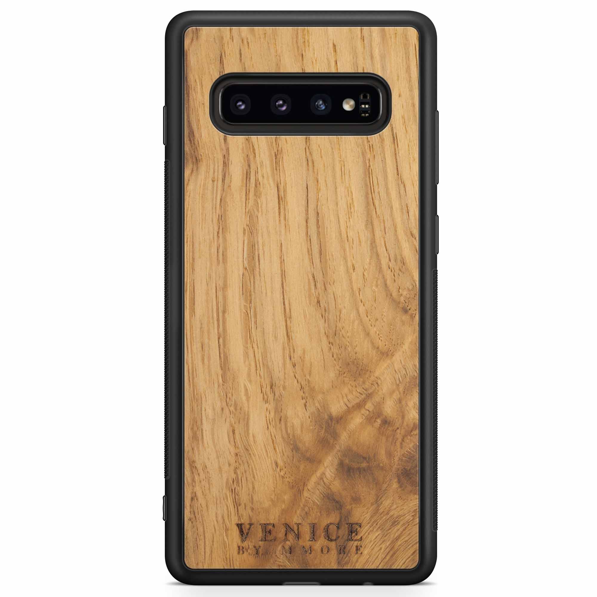 Custodia in legno per telefono Samsung S10 con scritte Venezia