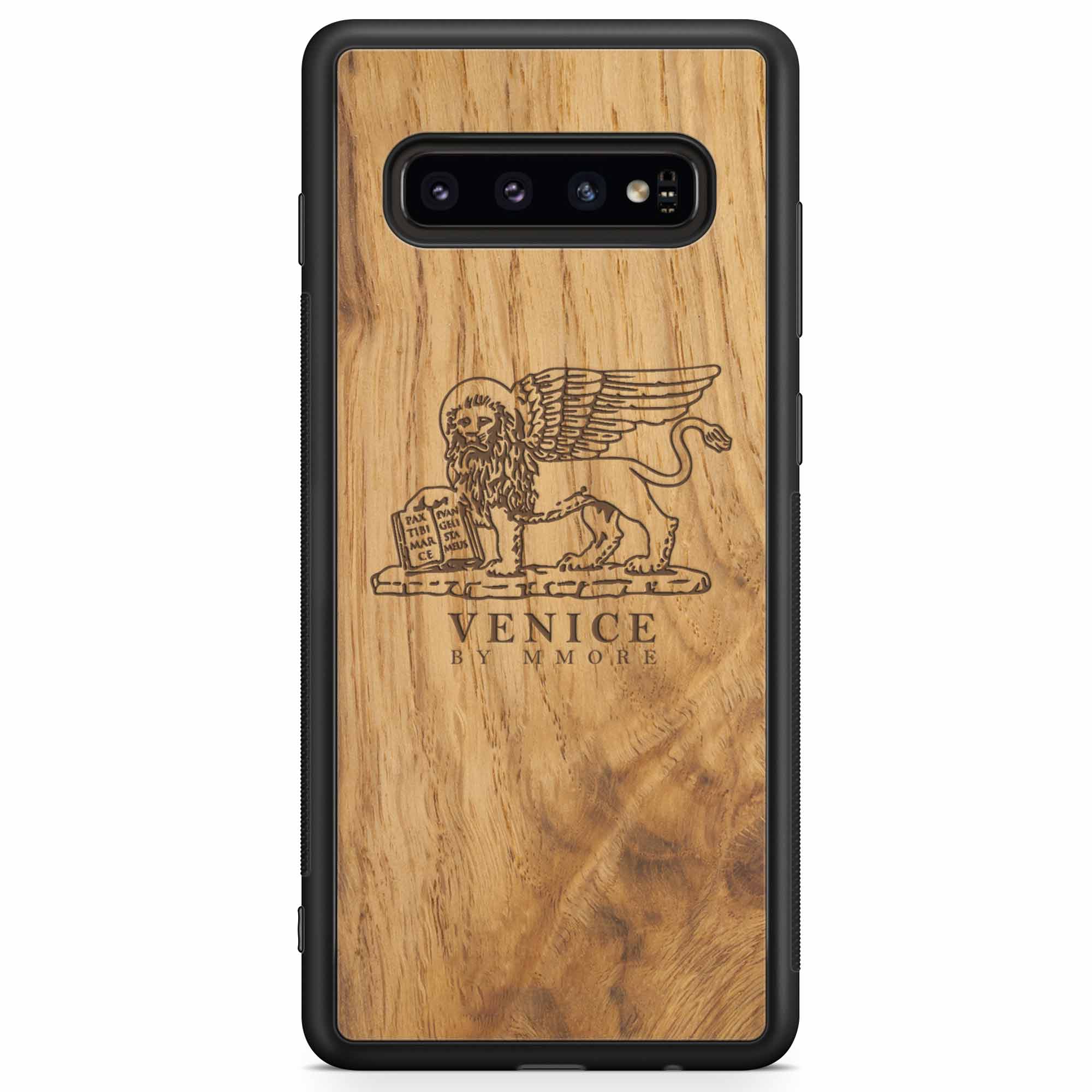 Coque de téléphone en bois antique Venice Lion pour Samsung S10