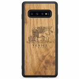 Custodia in legno antico per Samsung S10 con leone di Venezia
