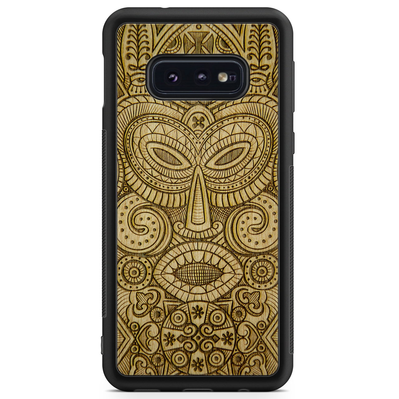 Tribal Mask Samsung S10 Edge Carcasa de madera para teléfono