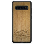 Engraved Lotus Samsung S10 Plus Wood Phone Case