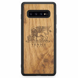Coque de téléphone en bois antique Venice Lion pour Samsung S10 Plus