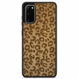 Funda de madera para teléfono Samsung S20 con estampado de guepardo