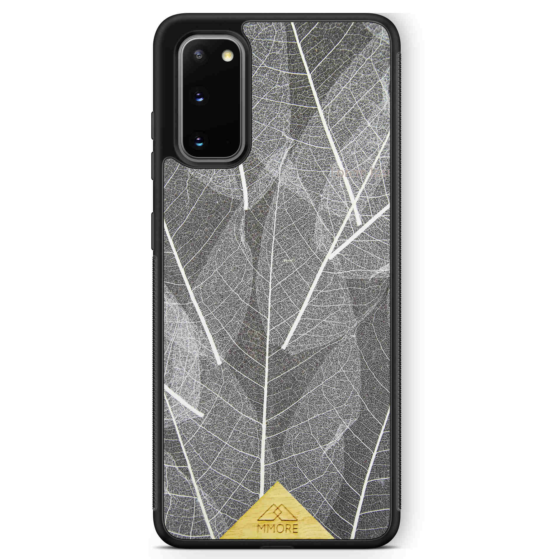 Samsung Galaxy S20 Black Frame Skeleton Leaves Phone Case