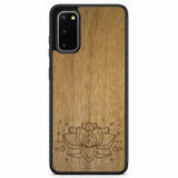 Custodia per telefono in legno con incisione Lotus Samsung S20 Plus