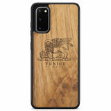 Coque de téléphone en bois antique Venice Lion pour Samsung S20