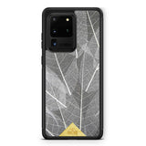 Samsung Galaxy S20 Ultra Black Frame Skelett Blätter Handyhülle