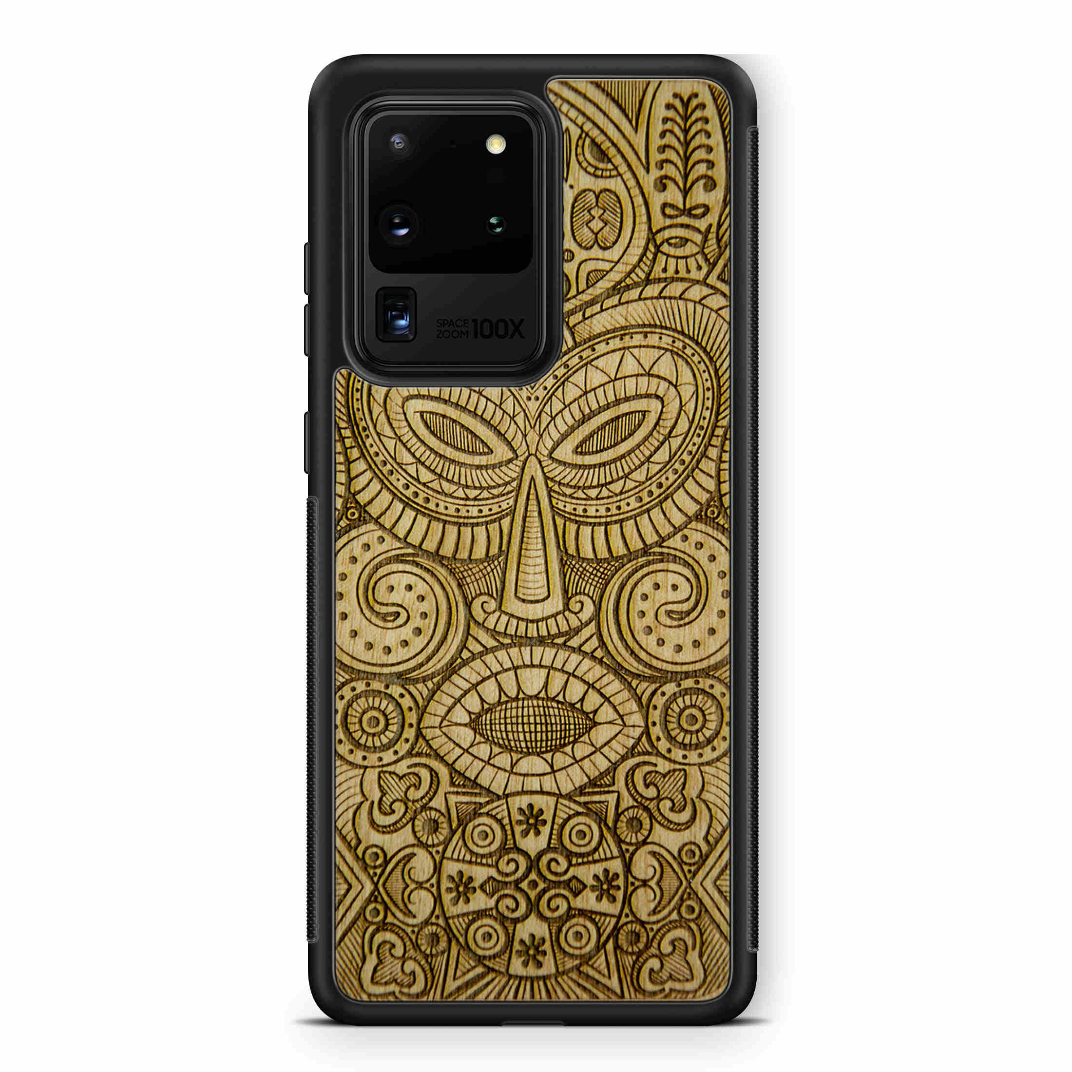 Tribal Mask Samsung S20 Ultra Wood Funda para teléfono