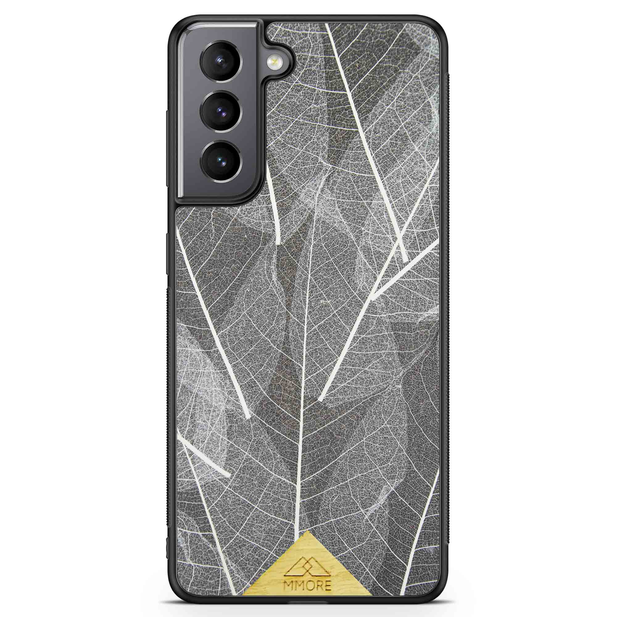 Samsung Galaxy S21 Black Frame Skeleton Leaves Phone Case