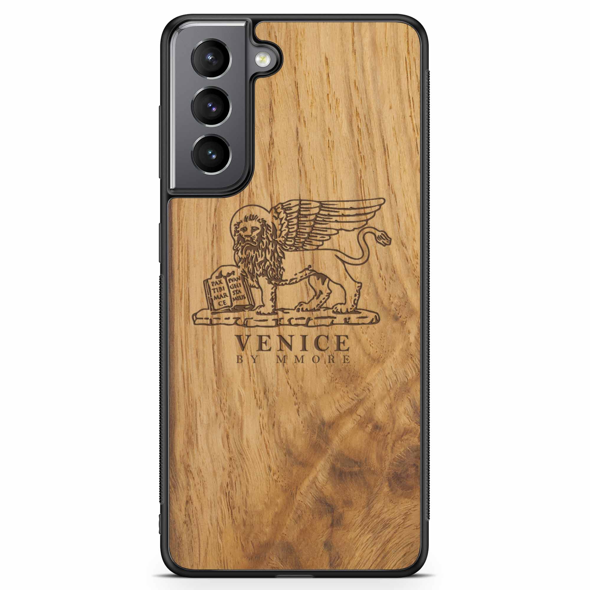 Venice Lion Samsung S21 Carcasa de madera antigua para teléfono