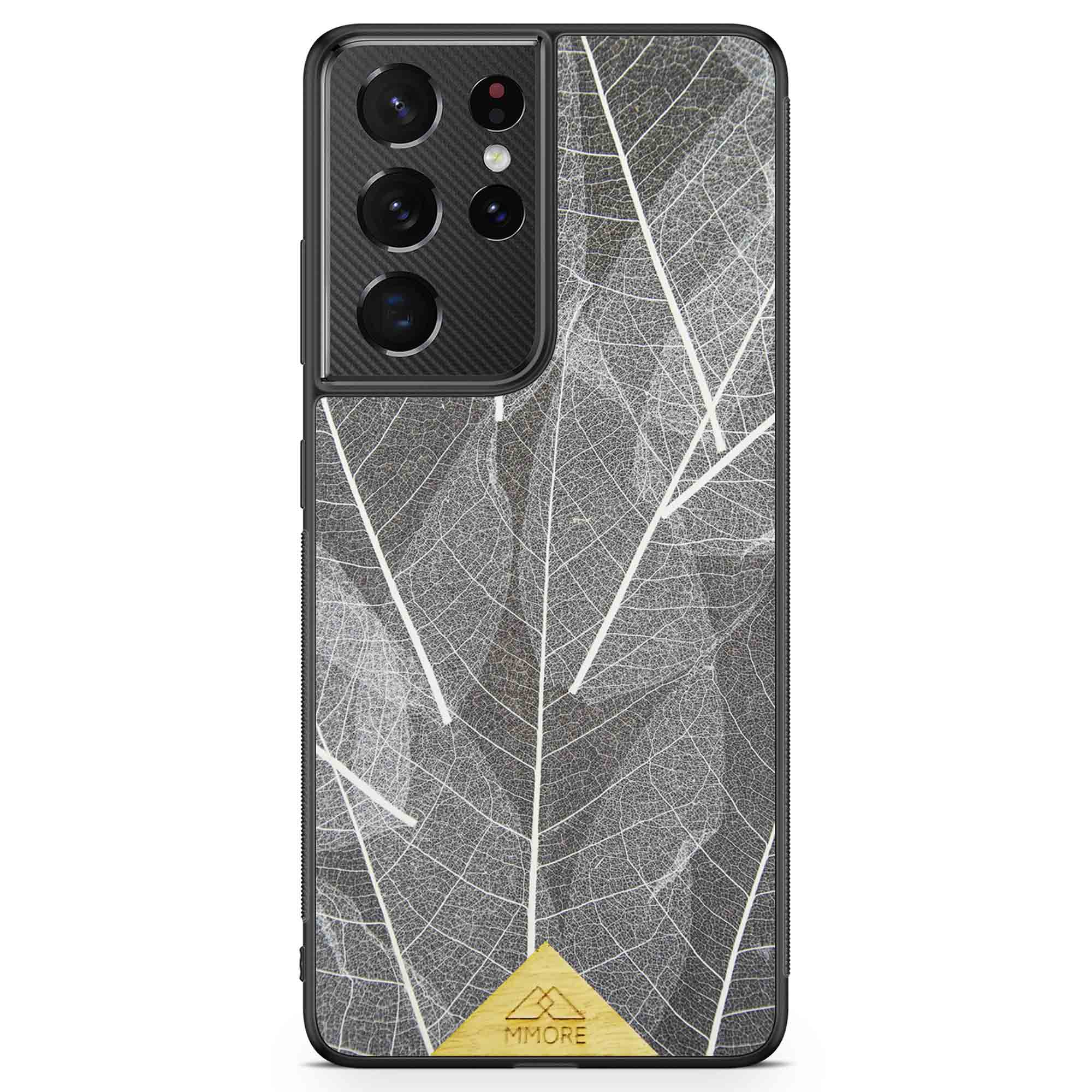 Samsung Galaxy S21 Ultra Black Frame Skeleton Leaves Phone Case