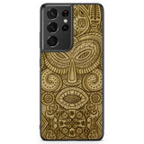 Tribal Mask Чехол для телефона Samsung S21 Ultra Wood из дерева