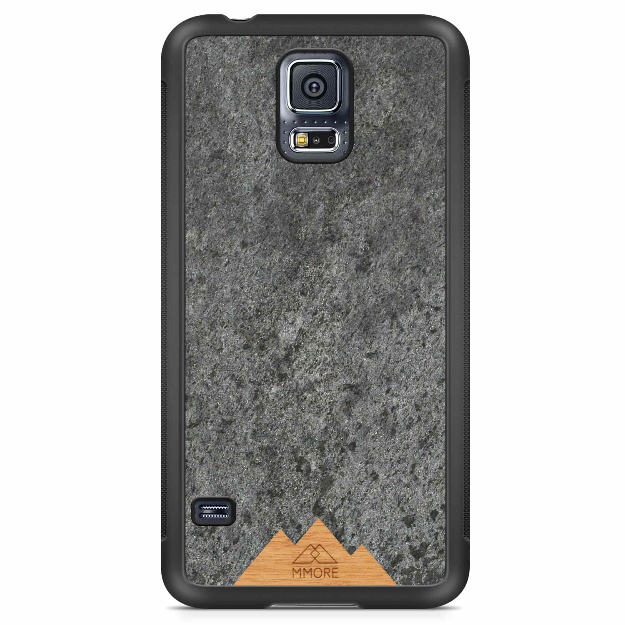 Samsung S5 Black Frame Handyhülle Mountain Stone
