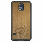 Engraved Lotus Samsung S5 Wood Phone Case