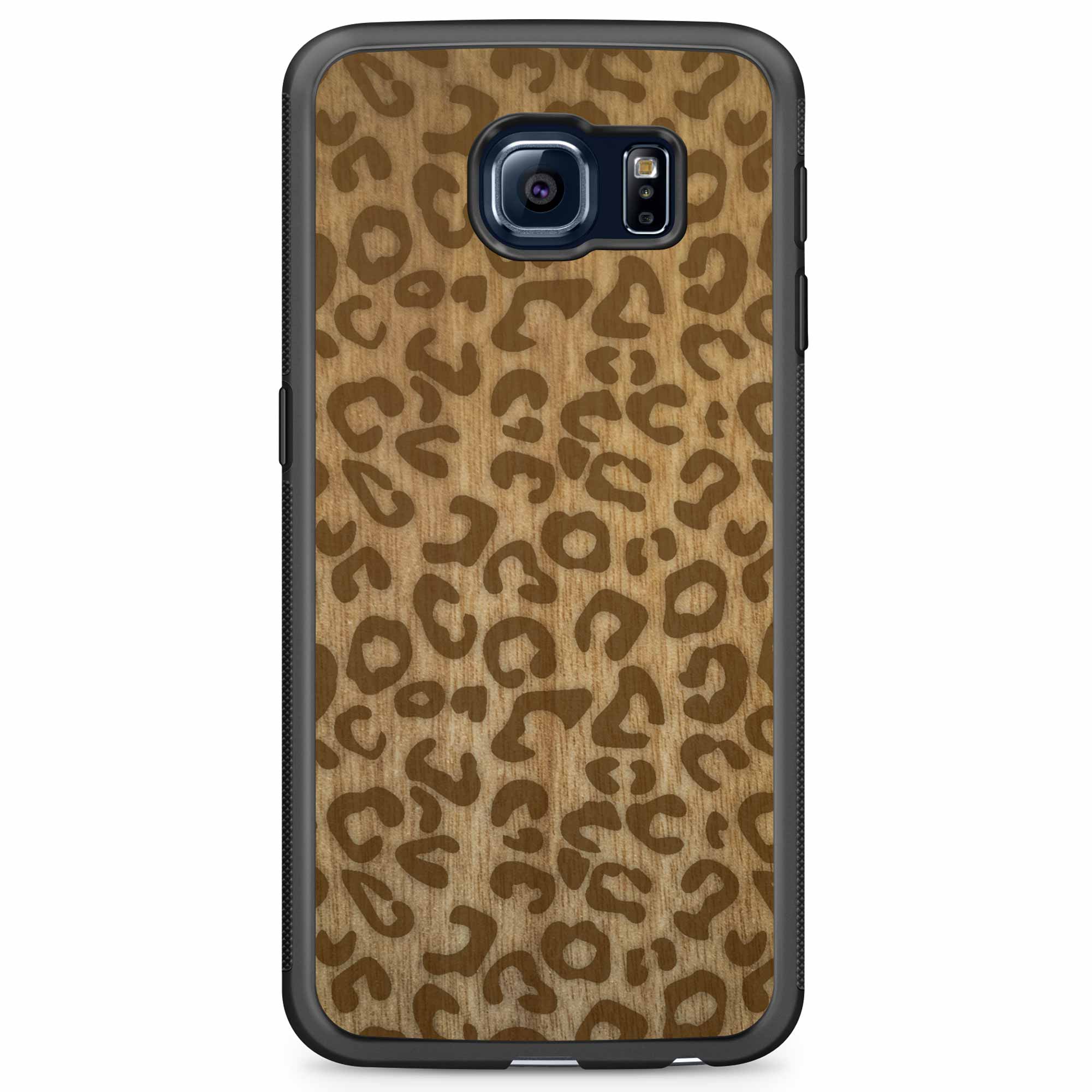 Samsung S6 Edge Holz-Handyhülle mit Cheetah-Print
