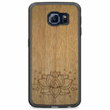 Деревянный чехол для телефона Samsung S6 Edge с гравировкой Lotus