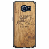 Coque de téléphone en bois antique Venice Lion pour Samsung S6 Edge