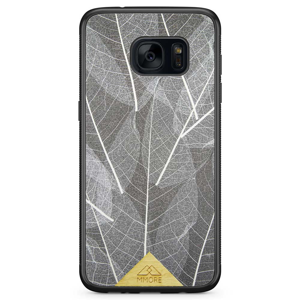 Samsung Galaxy S7 Black Frame Skeleton Leaves Phone Case