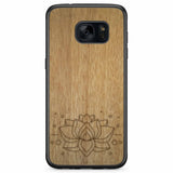 Carcasa de madera para teléfono con grabado Lotus Samsung S7