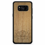 Деревянный чехол для телефона Samsung S8 с гравировкой Lotus