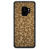Funda de madera para teléfono Samsung S9 con estampado de guepardo