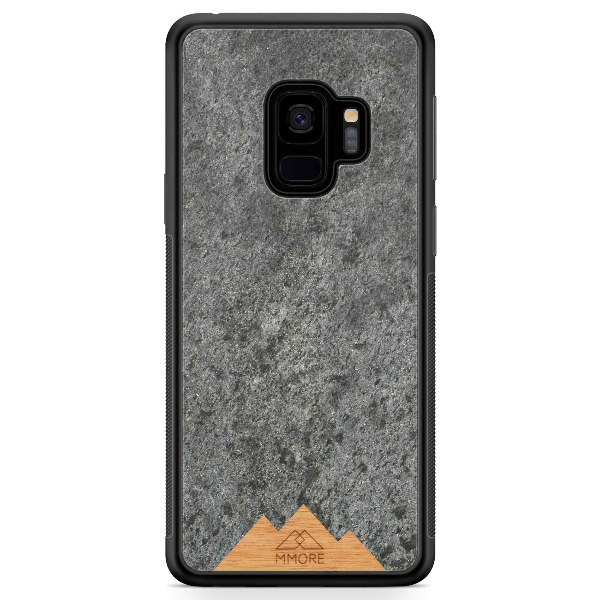 Samsung S9 Black Frame Handyhülle Mountain Stone