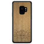 Engraved Lotus Samsung S9 Wood Phone Case
