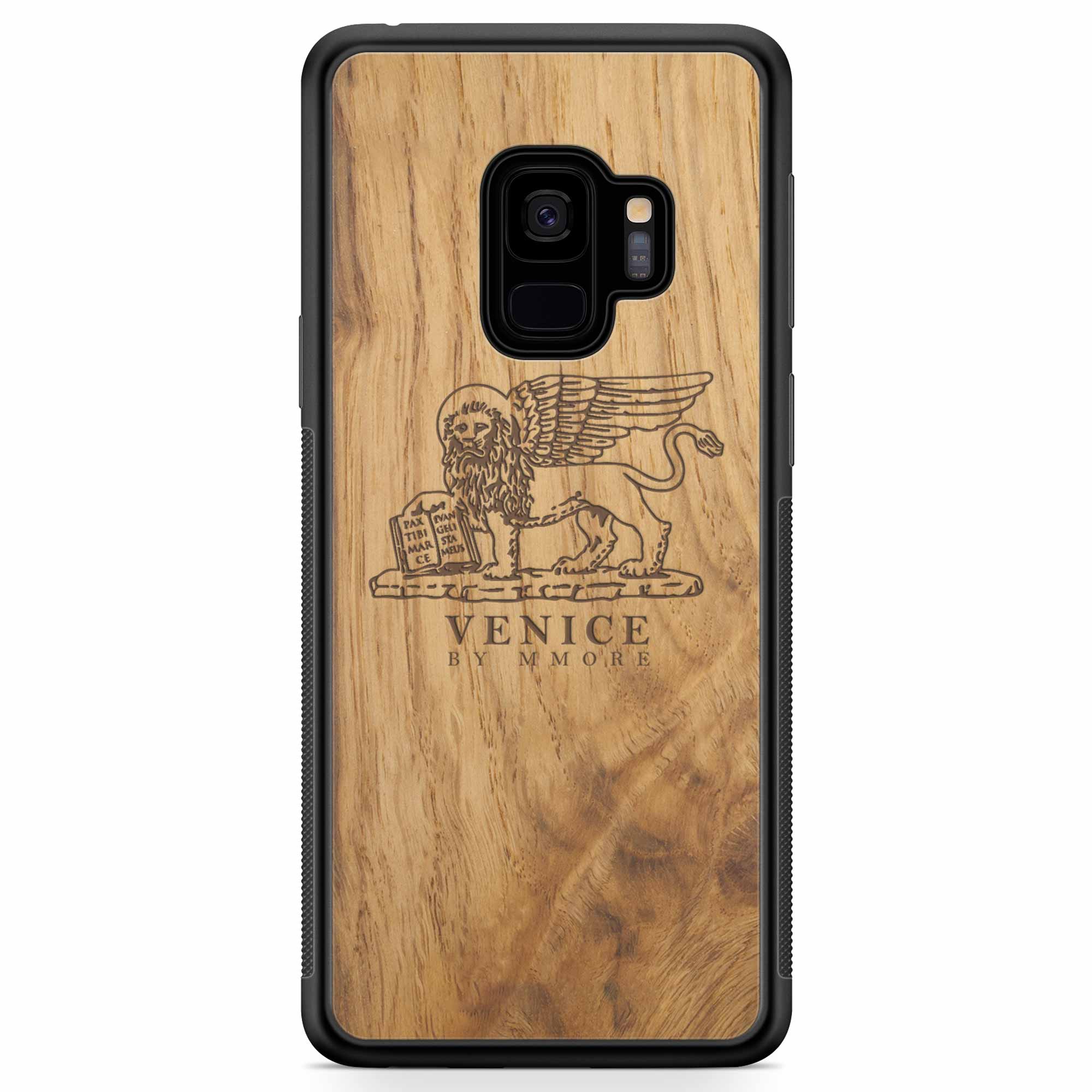 Venice Lion Samsung S9 Carcasa de madera antigua para teléfono