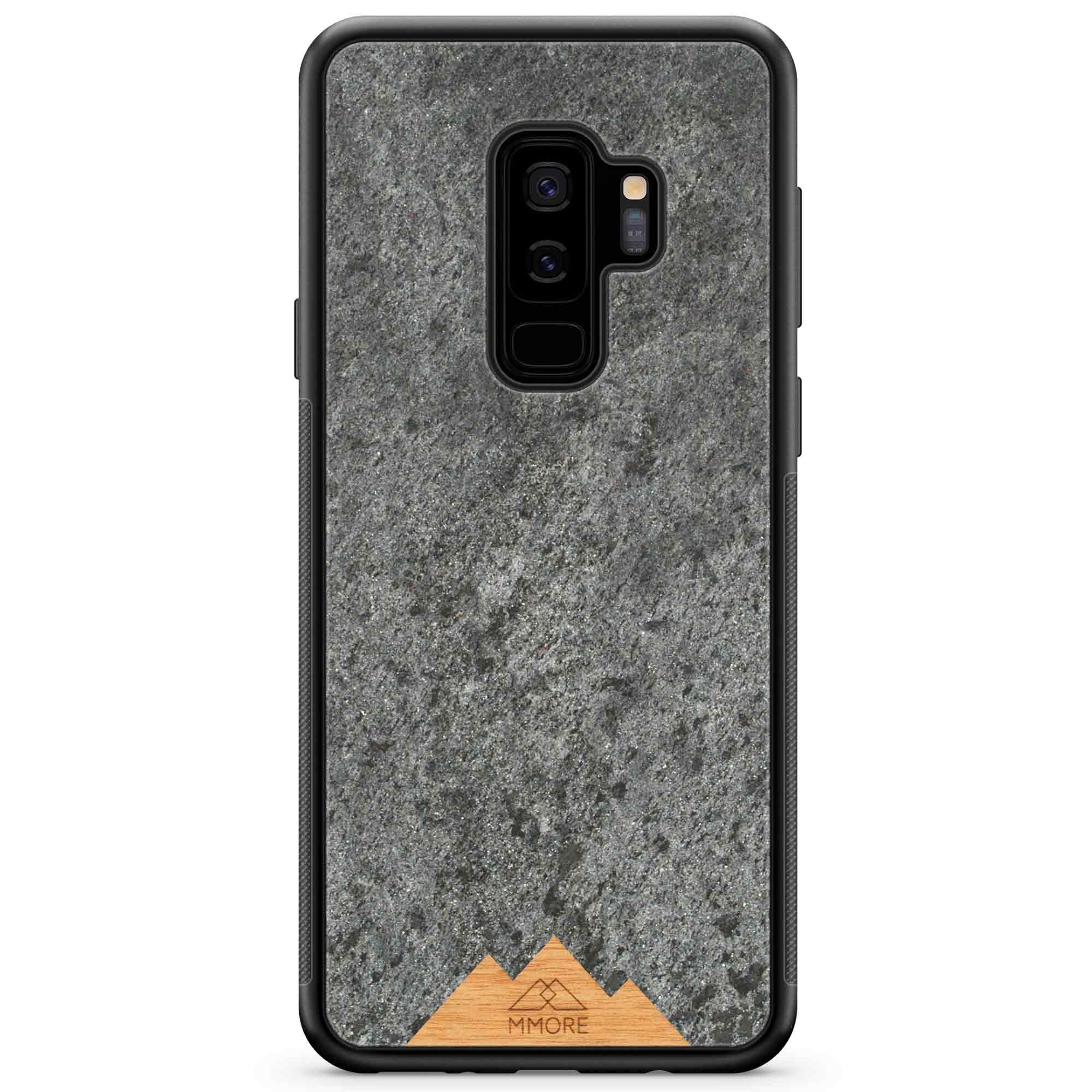 Samsung S9 Plus Handyhülle mit schwarzem Rahmen Mountain Stone