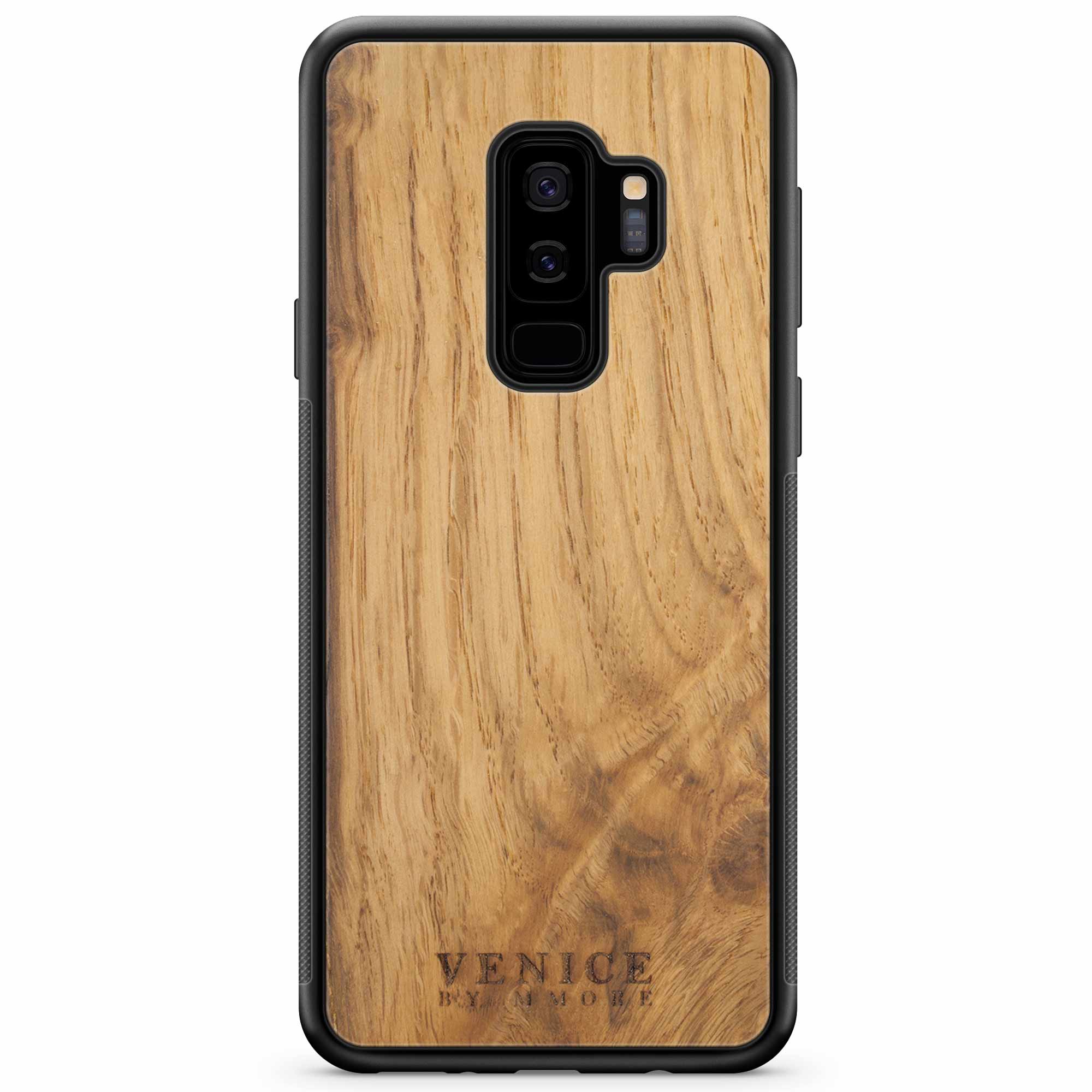 Samsung S9 Plus Holz Handyhülle mit Venedig Schriftzug