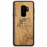 Coque de téléphone en bois antique Venice Lion pour Samsung S9 Plus