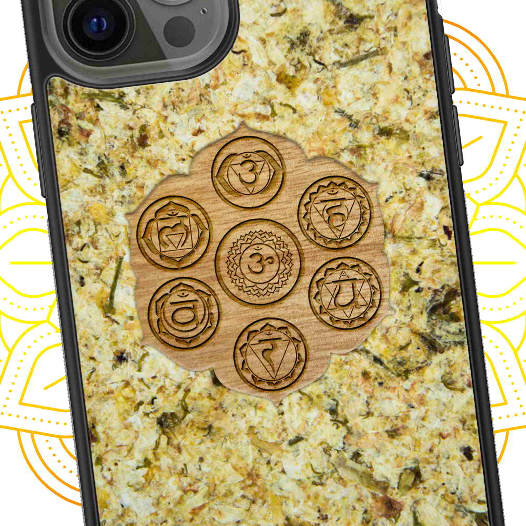 All Seven Chakra Yoga Symbols on Jasmine Phone Case Hauptbild
