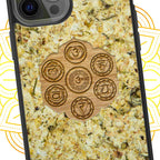 All Seven Chakra Yoga Symbols on Jasmine Phone Case