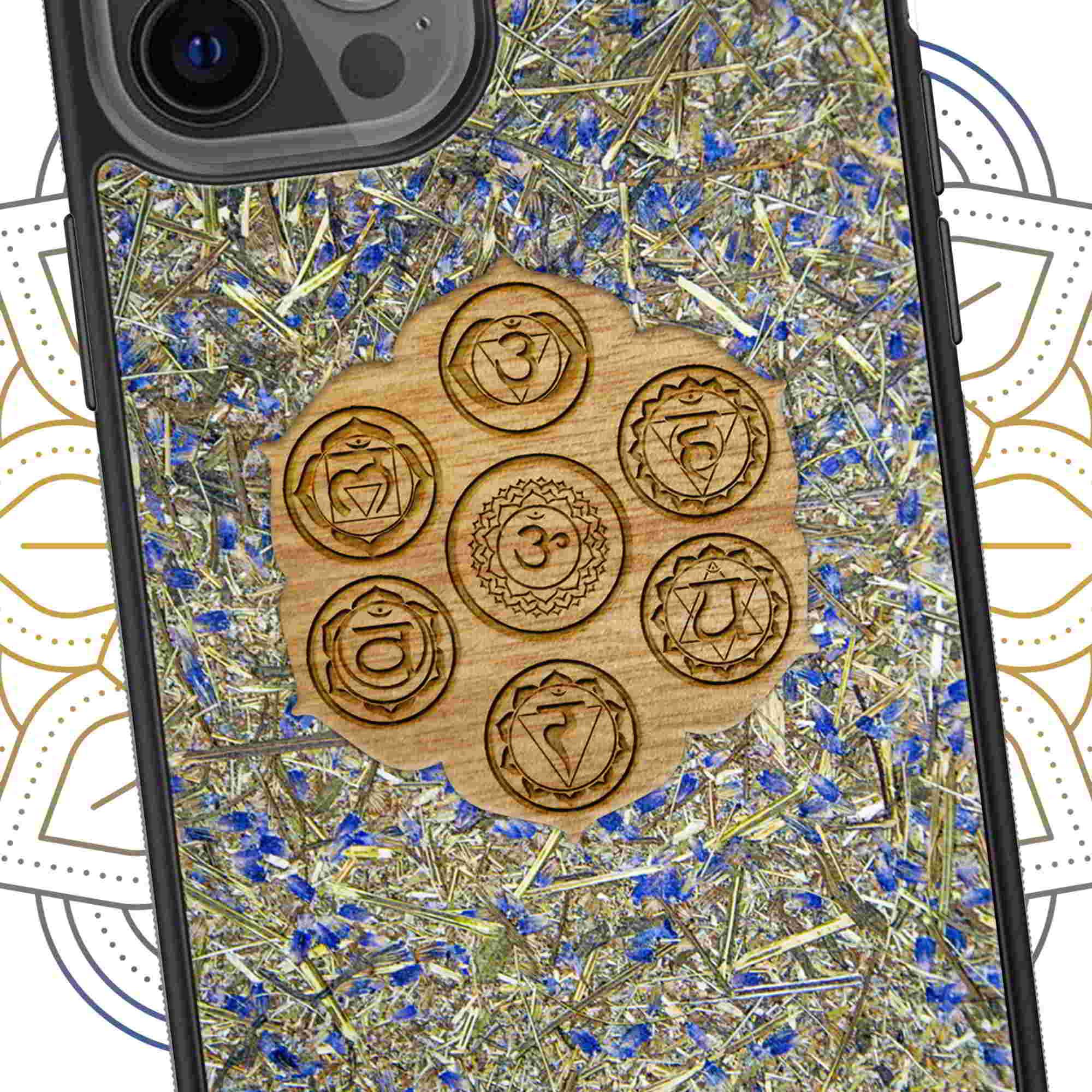 Lavender Chakra Yoga All Seven Symbols Phone Case Hauptbild