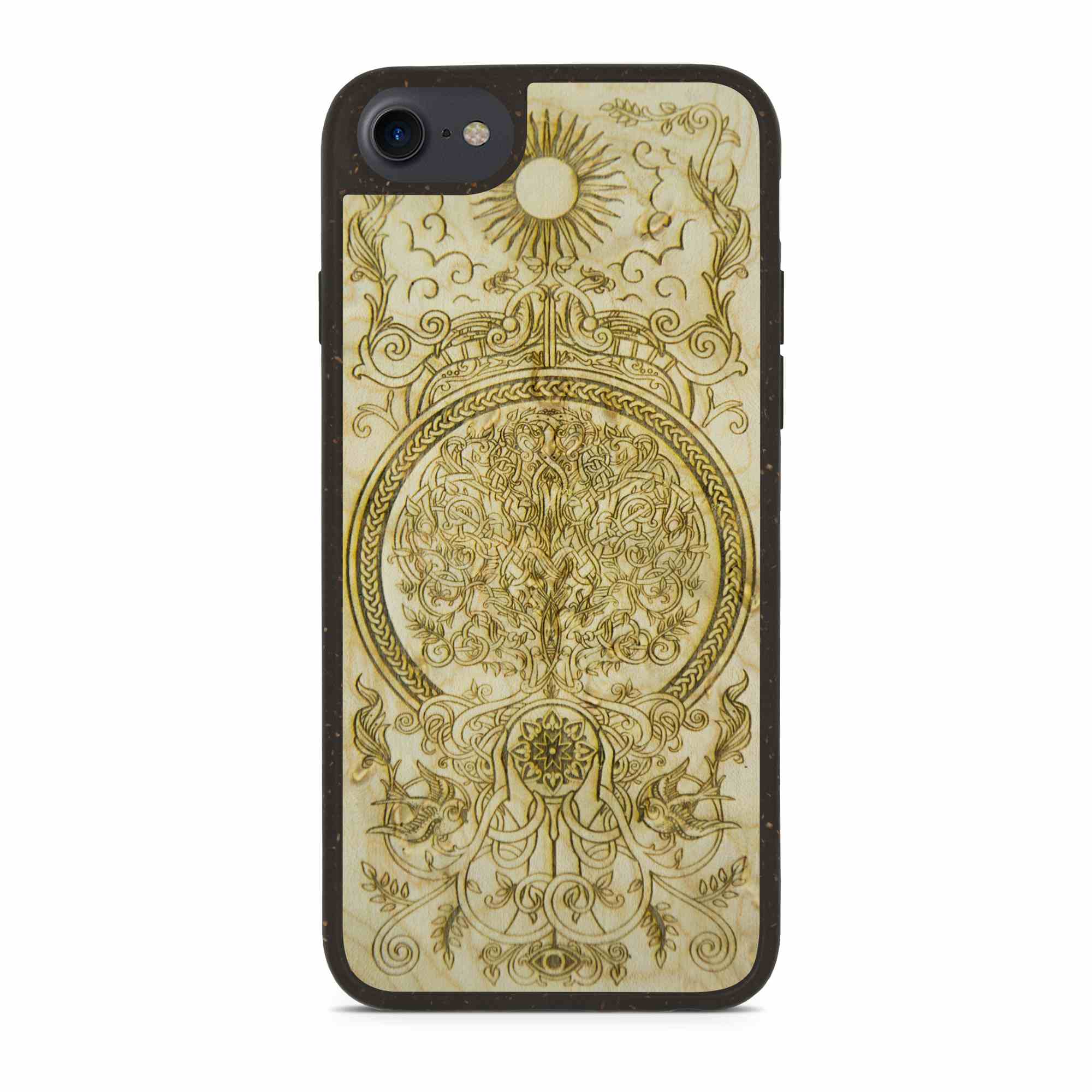 Tree ogf live Engraved in wood iphone case