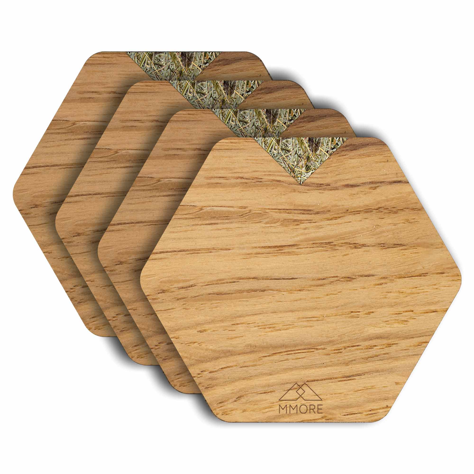 Holzuntersetzer - Eiche / Set mit 4 Untersetzern