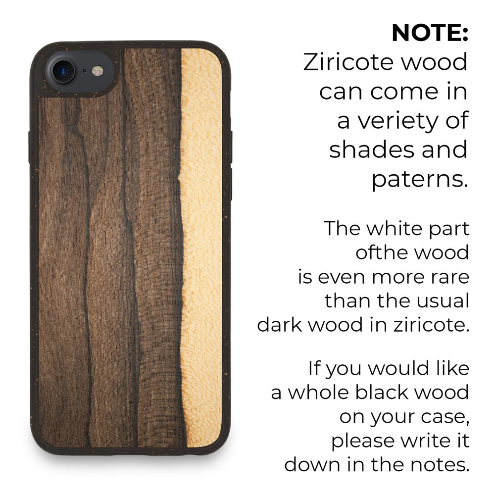 iPhone 7 in legno di ziricote con parti bianche