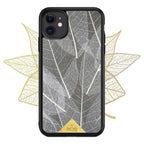 iPhone 11 Black Phone Case Skeleton Leaves