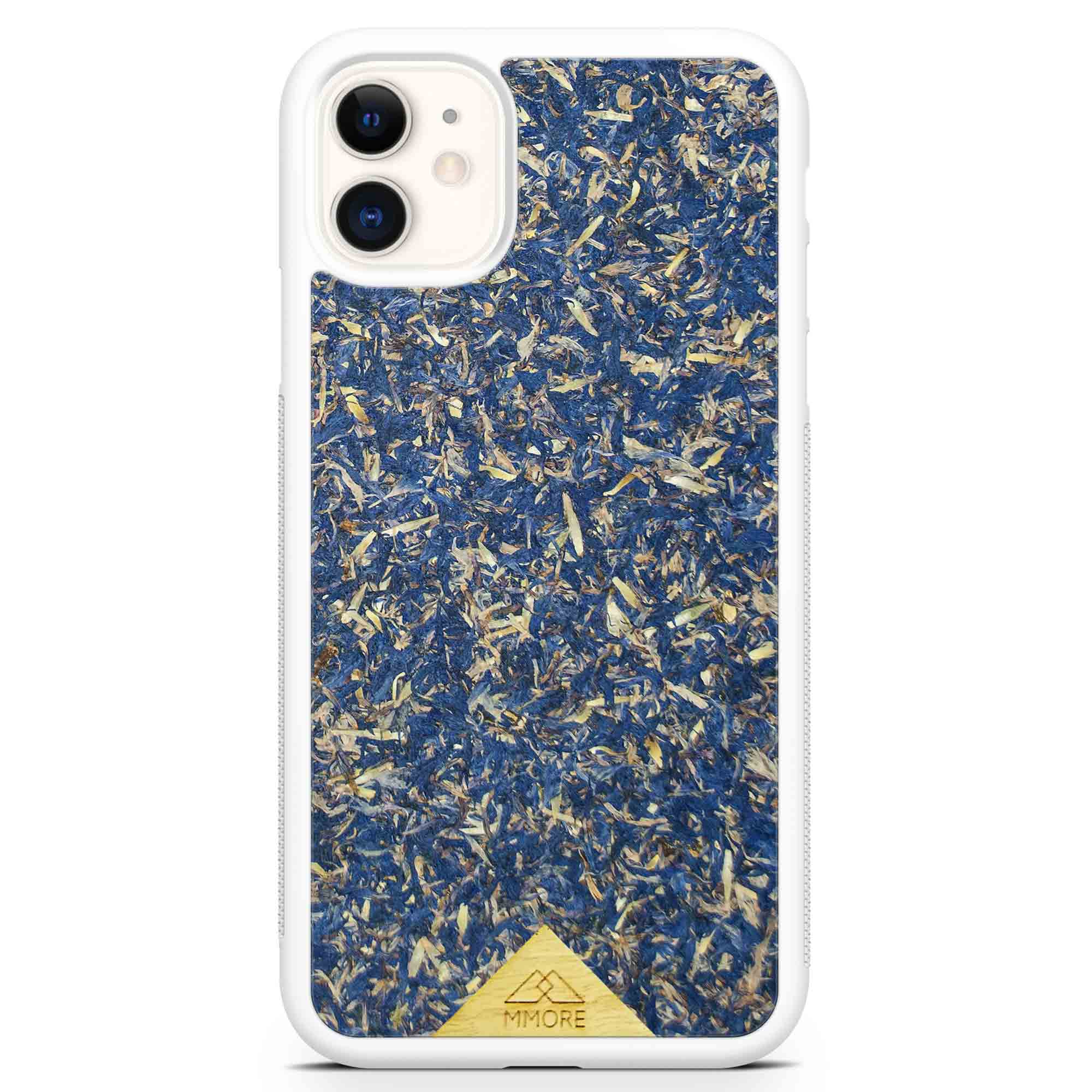 Blaue Kornblume iPhone 11 Weiße Handyhülle