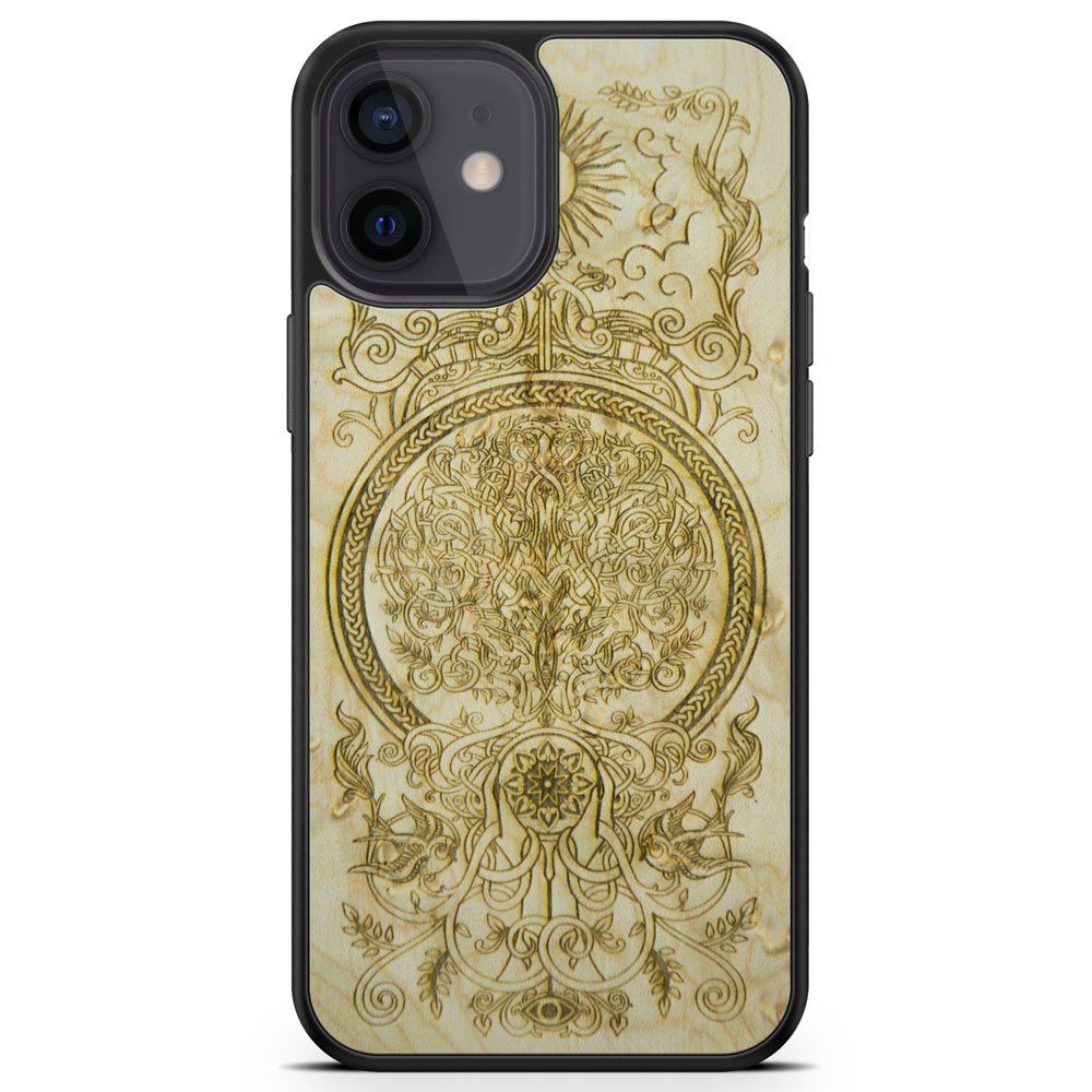 iPhone 12 Mini Wooden Tree of Life Phone Case