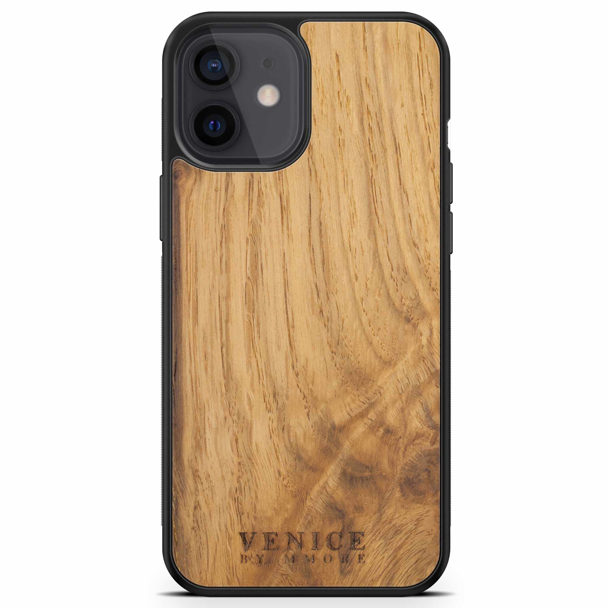 Custodia per telefono in legno con scritta Venezia Mini iPhone 12